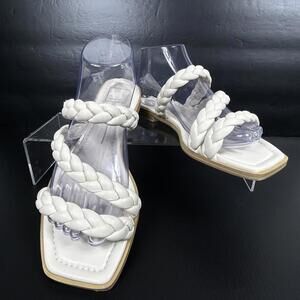 Dolce Vita Size 8.5 Braided Ivory White Slide Sandals Bridal‎ Wedding Women's